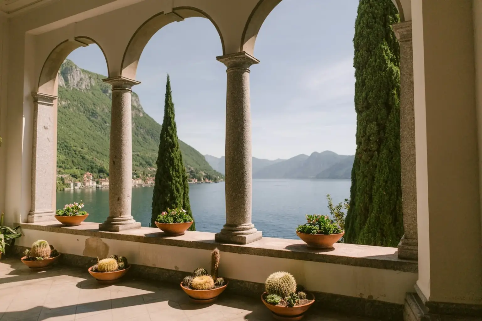 A lakeside terrace on Lake Como