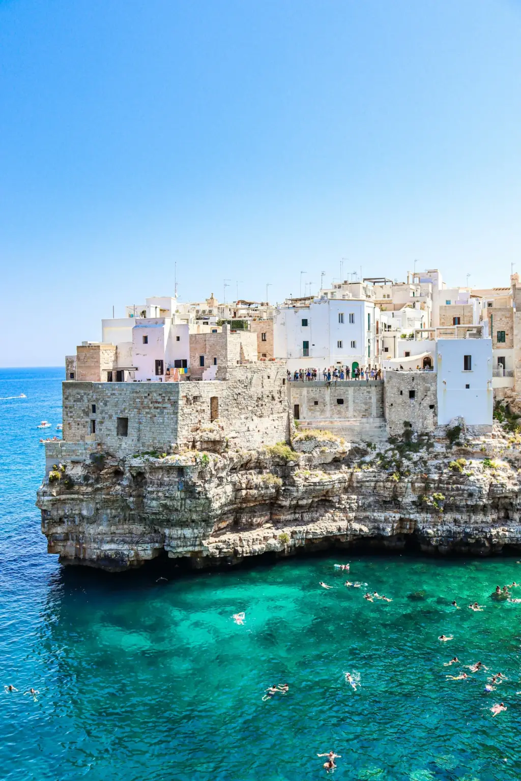 A white hill town above the sea in Puglia
