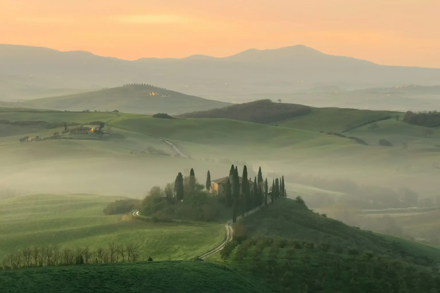 A villa in the Tuscan countryside
